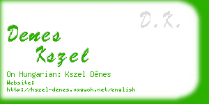 denes kszel business card